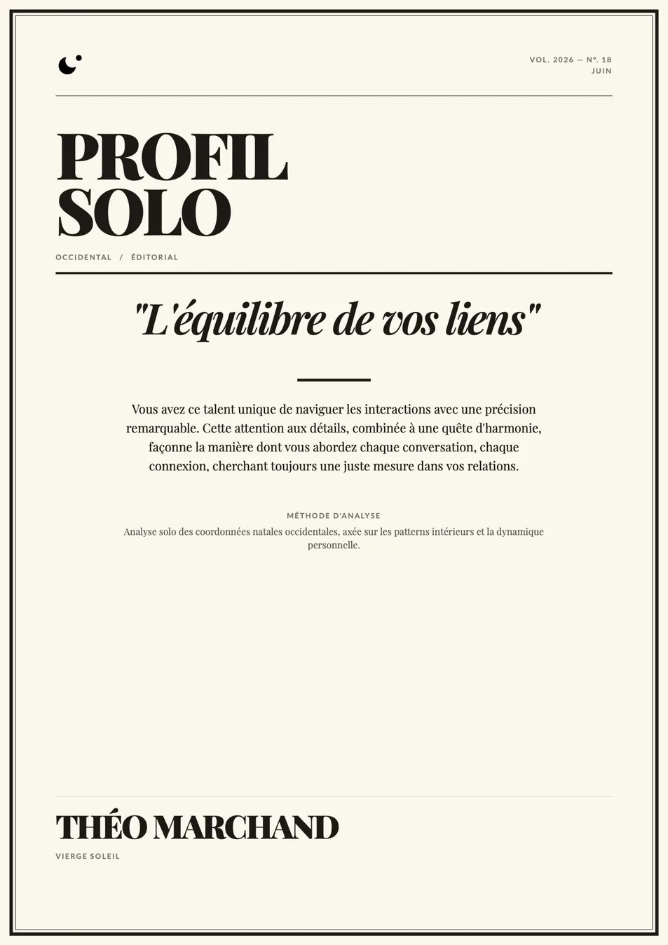 Aperçu de rapport — Théo Marchand, Solo